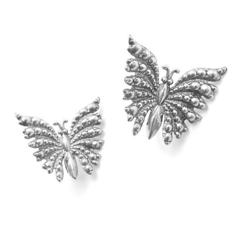 Sterling Silver Butterfly Earrings Boho Antique Jewelry
